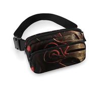 Fashionable Large-Capacity Twill Spartan Warrior Helmet Printed Waist Bag, A Must-Have Item for Hands-Free Travel