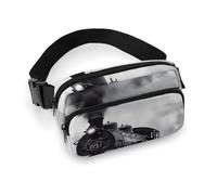 Fashionable Large-Capacity Twill Steam Train Clouds Printed Waist Bag, A Must-Have Item for Hands-Free Travel