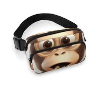 Fashionable Large-Capacity Twill The Silent Monkey Printed Waist Bag, A Must-Have Item for Hands-Free Travel