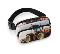 Fashionable Large-Capacity Twill Tractor Farm Printed Waist Bag, A Must-Have Item for Hands-Free Travel