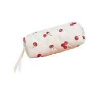 Fashionable Large Compartment Makeup Bag Quilted Cotton Sweet Heart Pattern Beauty Storage Case for Daily Use and Travel Makeup Organizers
