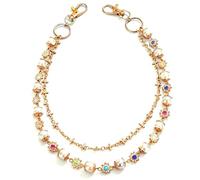Fashionable Layered Pants Wallet Chain for Men and Women Golden Exquisite Punk Jeans Key Chain Accessories with Beautiful Rhinestone Sunflower Chains