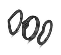 Fashionable Light Luxury Three Piece Combination Stacked Titanium Steel Ring Ring, Ladies' Elegant Hand Jewelry