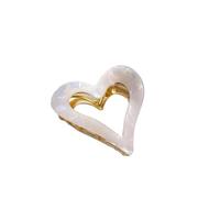 Fashionable love alloy hairpin, hairpin for hair bun, all-match ponytail hairpin(Colorful white)