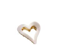 Fashionable love alloy hairpin, hairpin for hair bun, all-match ponytail hairpin(Milk White)