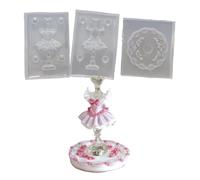 Fashionable Nails Art Template Ballets Sturdy Silicone with Clear Acrylic Plate Designs Ornament Elastic Silicone Nail Templates