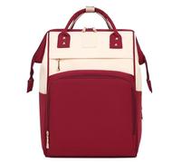 Fashionable Nappy Changing Bag Backpack, Portable Waterproof Large Capacity Baby Diaper Bag With Stroller Straps, Contrast Color Unisex Travel Bag(Red)