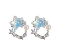 Fashionable Oceanics Earrings Set Clip On Shell Starfish Design No Piercing Occupation Fashion Ear Jewelry Oceanics Earrings for Women, フリーサイズ
