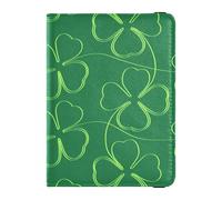 Fashionable Passport Vaccine Card Cover for Girls Boys Women and Men,Travel Gift Four Leaf Clover Leaves St. Patrick's Day Lucky Green, Multicolor, One Size, Casual