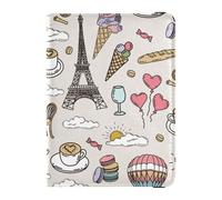 Fashionable Passport Vaccine Card Cover for Girls Boys Women and Men,Travel Gift French Paris Love Valentine's Day Eiffel Tower Retro, Multicolor, One Size, Casual