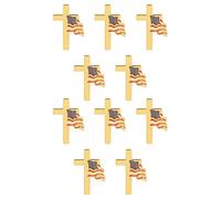 Fashionable Patriotic Crosses Lapel Pin with 8 Color Options Lightweight Alloy Construction Flag Brooch for Everyday Wear Alloy Lapel Pin
