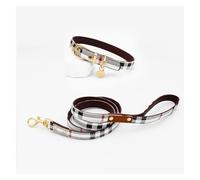 Fashionable pet dog harness, neck collar, collar supplies, universal for small and medium-sized dogs(White,L_COLLAR SET)