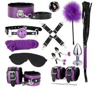 Fashionable Purple Black Leather Twelve Piece Set with Various Combinations to Choose from, Diverse Styles for Couples, Holiday Surprise Gifts，Endurance Training Accessory