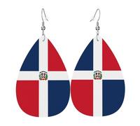 Fashionable PVC silver-plated leather earrings, suitable for festival parties or personal useDominican Republic