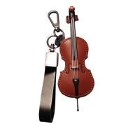 Fashionable Retro Cello Keychain - Pocket-sized Cello Keychain, Leather Violin With Hanging Ring And Imitation Strings For Music Lovers, Students