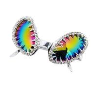 Fashionable Rivet Studded Frame Sun Glasses Alien Eye Shape Eyeglasses For Fashion Individuals All Matching Punk Eyewears
