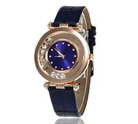 Fashionable Rolling Sand Watch Ultra-Thin Quartz Women's Light Luxury Clock Gift Watches(Blue)