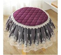 Fashionable Round Seat Cushions and Stool Cushions with Lace Edges - Non-Slip Home Decorative Chair Covers for Kitchen Dining Room Bistro (8,35cm)