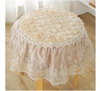 Fashionable Round Seat Cushions and Stool Cushions with Lace Edges - Non-Slip Home Decorative Chair Covers for Kitchen Dining Room Bistro (12,45cm)