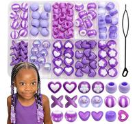 Fashionable S Braiding Beads with Assorted Patterns and Insertion Tool for Fun Hairstyles Hair Bead Collection