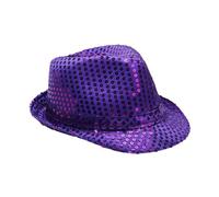 Fashionable Sequin Fedora Party Hat Unisex Sparkling Accessory Costume Party Hat Sequin Hat Glitter Hat Sequin Hat Sparkly Fedora Purple