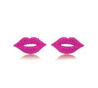 Fashionable Sexy Red Crystal Lip Kiss Stud Earrings for Women Sparkly Charm Hot Red Lips Rhinestone Embellished Novelty Earrings for Wedding Bride Fashion Jewelry Gifts, S, Zinc, crystal
