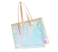Fashionable Shoulder Bag Large Capacity Rainbow Clear Handbag Casual Beach Storage Bags For Swimwear And Gym Clothes Portable Workout Bag