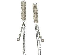 Fashionable Silver Hair Clip Ethnic Hairpin With Rhinestones And Pearls Embellishments Bridal Wedding Hair Accessory