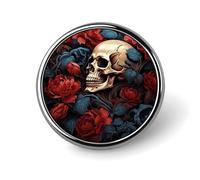 Fashionable Skull Image Poster Printed Round Pins Metal Round Brooch Badge - for Backpacks Or Lapels, Valentine Pin