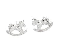 Fashionable Small Horse Ear Studs with Smooth Electroplated Surfaces for Offices and Dating Event Metal Alloy Small Horse Earrings