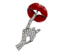 Fashionable Sophisticated Lips Suit Lapel Pin With Dripping Oil Designs Contrast Accessory For Party Supplies Costumes Retro Styles Pin