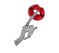 Fashionable Sophisticated Lips Suit Lapel Pin with Dripping Oil Designs Contrast Accessory for Party Supplies Costumes