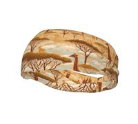 Fashionable sports decorative sweatband HJFCZH African Savanna Giraffe Prints moisture wicking elastic suitable for cycling yoga running