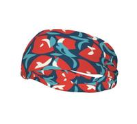 Fashionable sports decorative sweatband HJFCZH Blue And Red Symbol Prints moisture wicking elastic suitable for cycling yoga running