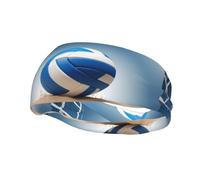 Fashionable sports decorative sweatband HJFCZH Blue Volleyball Prints moisture wicking elastic suitable for cycling yoga running