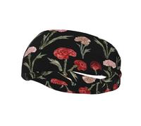 Fashionable sports decorative sweatband HJFCZH Carnations expressing maternal love Prints moisture wicking elastic suitable for cycling yoga running