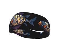 Fashionable sports decorative sweatband HJFCZH Cartoon lantern fish Prints moisture wicking elastic suitable for cycling yoga running