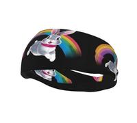 Fashionable sports decorative sweatband HJFCZH Crossing the rainbow Prints moisture wicking elastic suitable for cycling yoga running