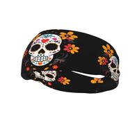 Fashionable sports decorative sweatband HJFCZH Day of the Dead Prints moisture wicking elastic suitable for cycling yoga running