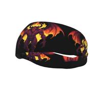 Fashionable sports decorative sweatband HJFCZH Demon in hell flames Prints moisture wicking elastic suitable for cycling yoga running