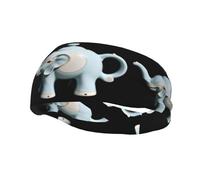 Fashionable sports decorative sweatband HJFCZH Elephant Ceramic Teapot Prints moisture wicking elastic suitable for cycling yoga running