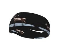 Fashionable sports decorative sweatband HJFCZH Elk stepping on the water Prints moisture wicking elastic suitable for cycling yoga running