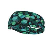 Fashionable sports decorative sweatband HJFCZH Enchanted Plant Leaves Prints moisture wicking elastic suitable for cycling yoga running