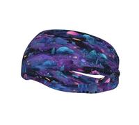 Fashionable sports decorative sweatband HJFCZH Fantasy Paradise Space Prints moisture wicking elastic suitable for cycling yoga running
