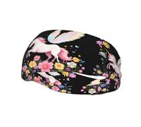 Fashionable sports decorative sweatband HJFCZH Fantasy unicorn in the sea of flowers Prints moisture wicking elastic suitable for cycling yoga running