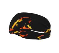 Fashionable sports decorative sweatband HJFCZH Fire dragon under the volcano Prints moisture wicking elastic suitable for cycling yoga running