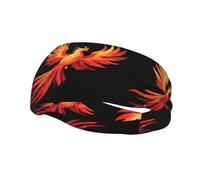 Fashionable sports decorative sweatband HJFCZH Fire phoenix flying in the starry sky Prints moisture wicking elastic suitable for cycling yoga running