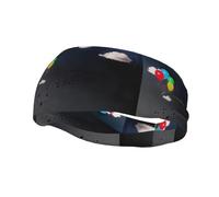 Fashionable sports decorative sweatband HJFCZH Floating notes Prints moisture wicking elastic suitable for cycling yoga running