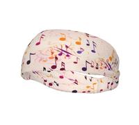 Fashionable sports decorative sweatband HJFCZH music notes Prints moisture wicking elastic suitable for cycling yoga running