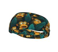 Fashionable sports decorative sweatband HJFCZH The Silent Monkey Prints moisture wicking elastic suitable for cycling yoga running